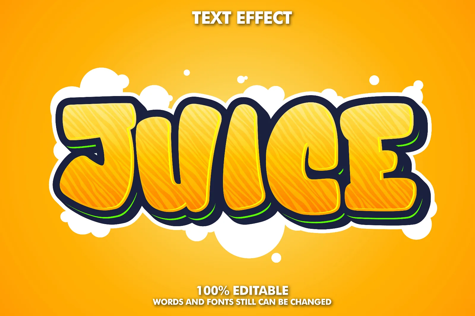Juice Cartoon Graffiti 3D Text Effect Editable Template (preview 2 of 2)