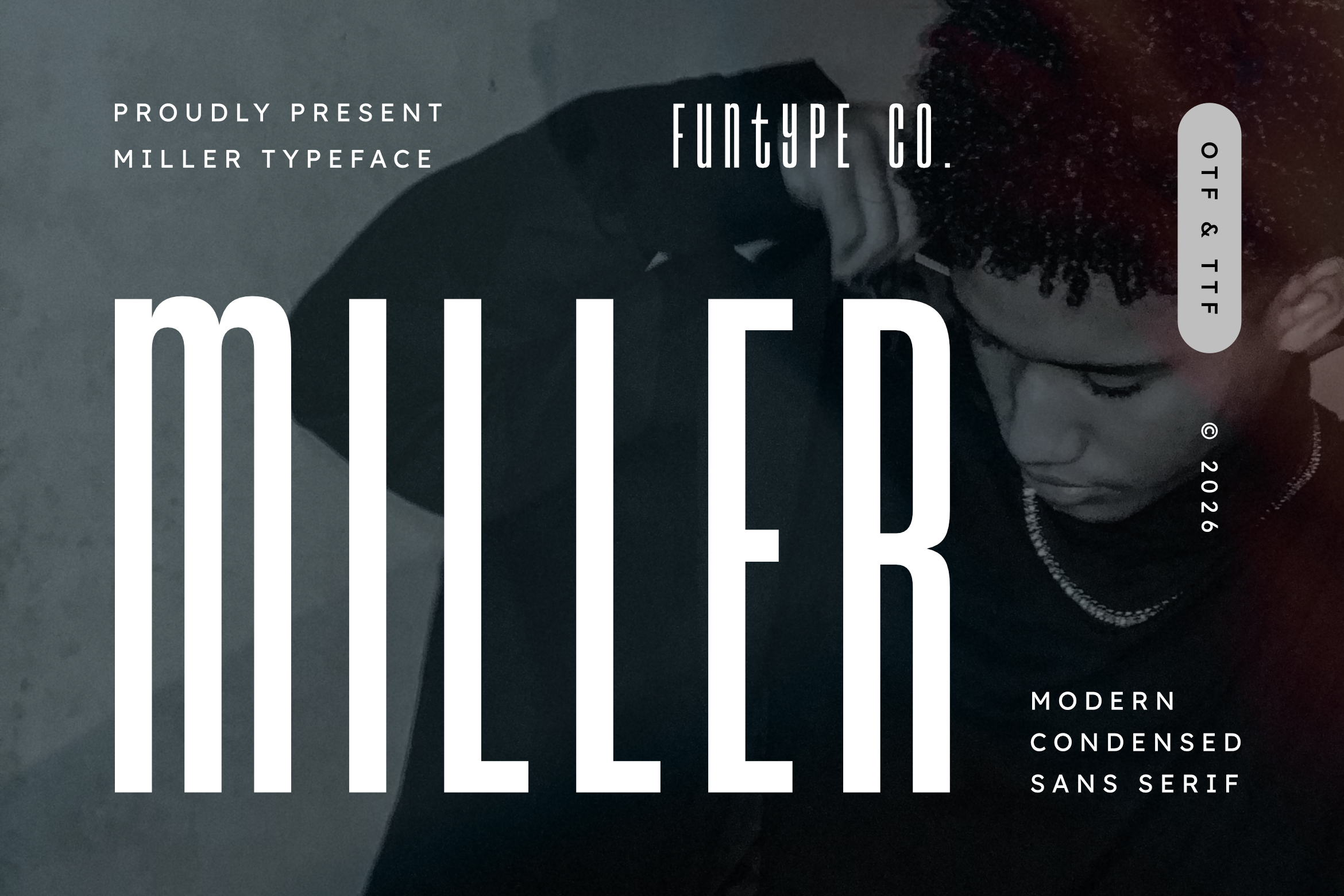 Miller – Modern Condensed Sans Serif Font (preview 1 of 6)
