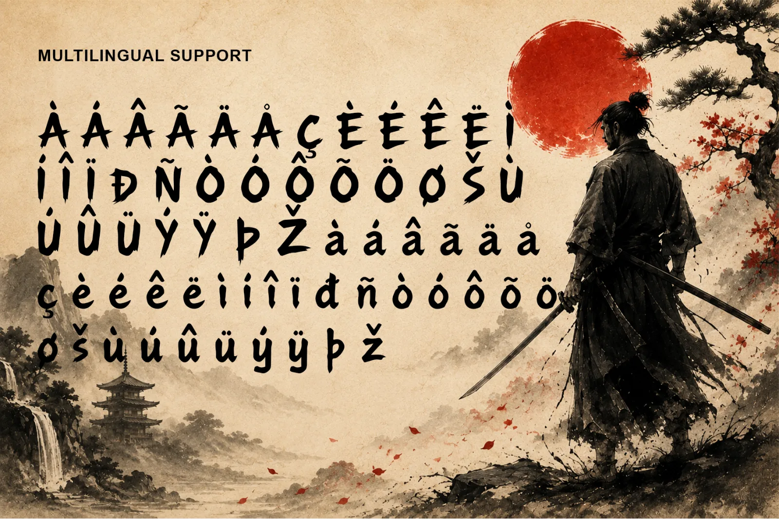 Bushido Spirit – Japanese Brush Display Font (preview 5 of 5)