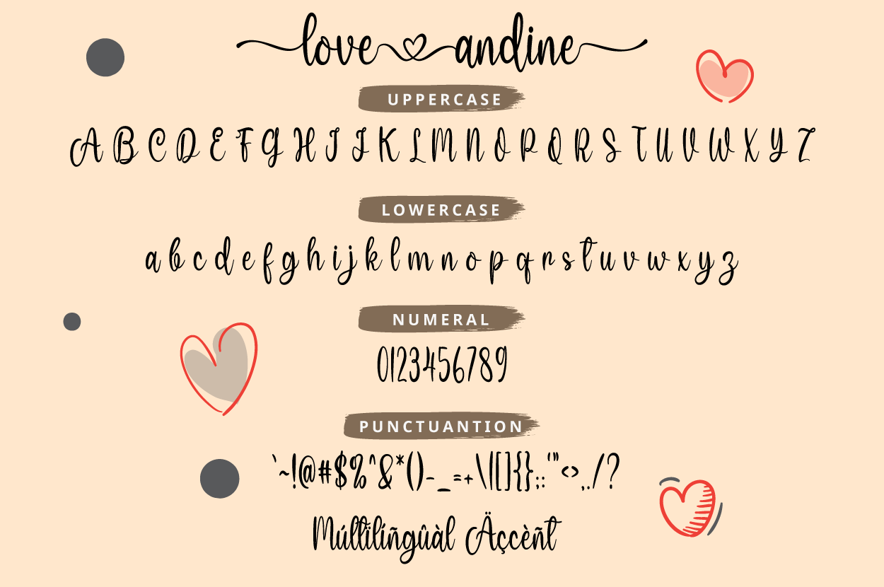 Love Andine Lovely Script Font (preview 4 of 5)