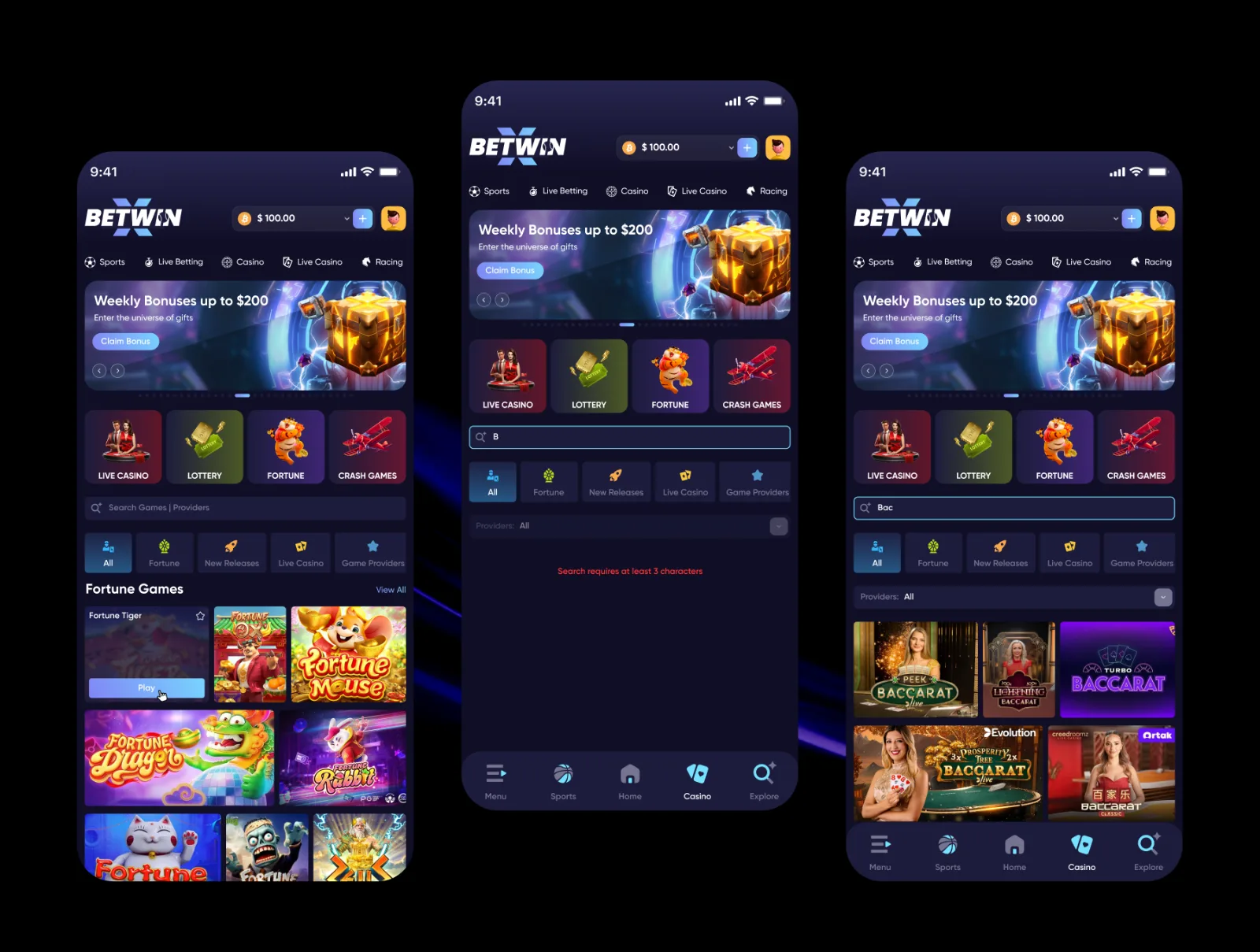 Betwin: Sports & Casino Betting Mobile App UI-Kit - Figma (preview 3 of 4)