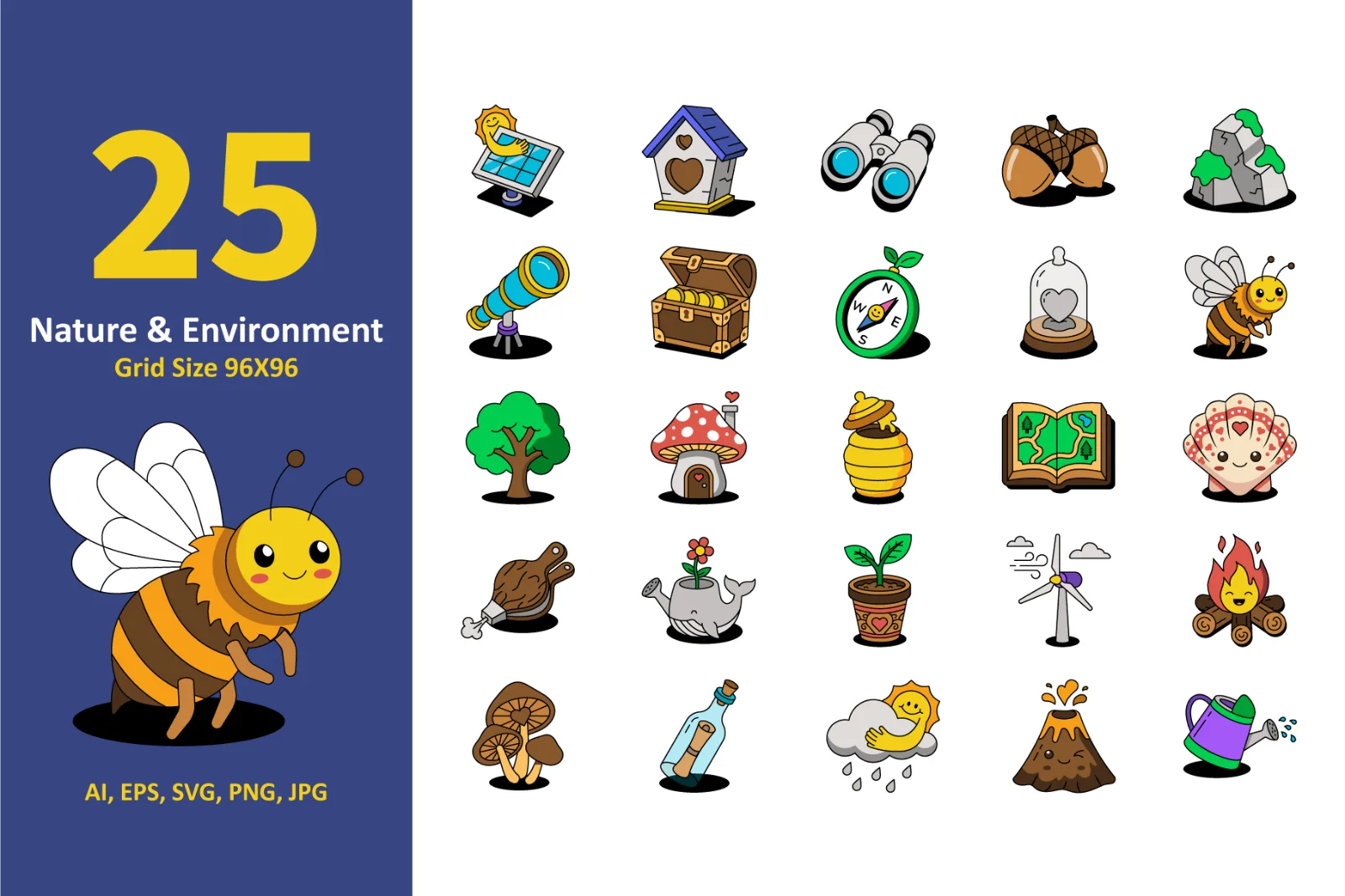 25 Nature & Environment Illustrations (preview 2 of 6)